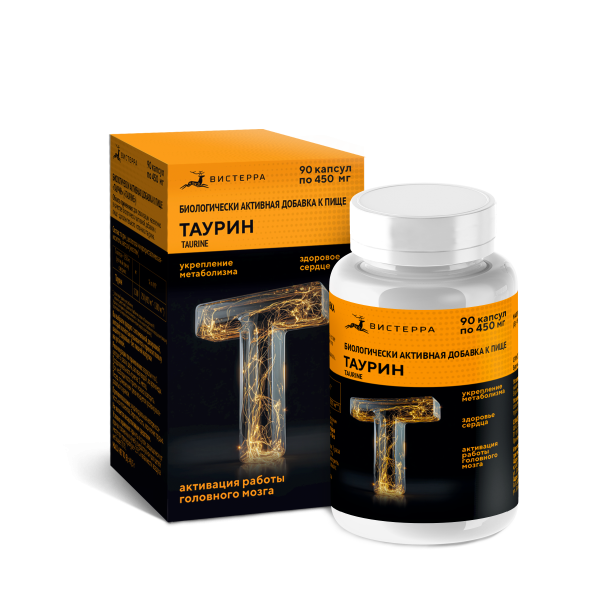 Капсулы «Таурин» («Taurinе») БАД, 90 шт. (12 в коробке)