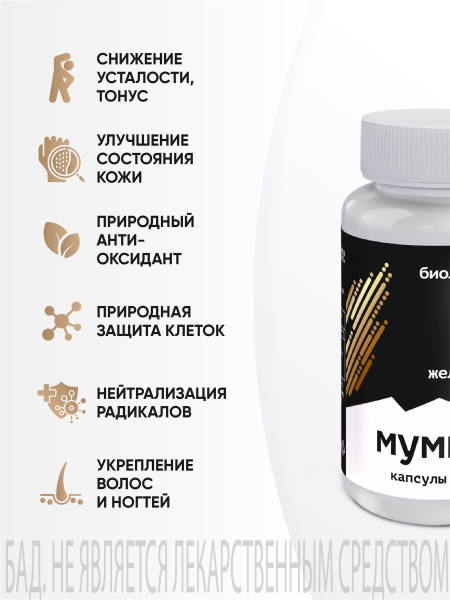 Капсулы Мумиё БАД, 60 шт. (20 в коробке)