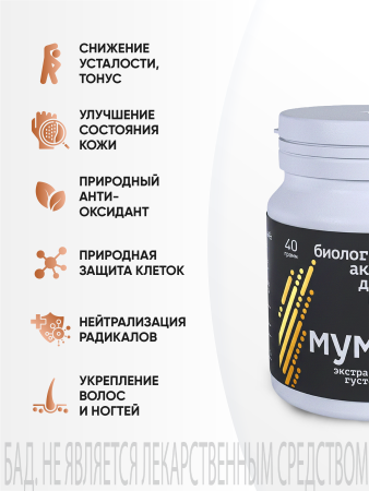 Густой Мумиё БАД, 40 гр (40 в коробке)
