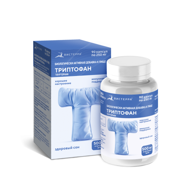 Капсулы Триптофан (Tryptophan) БАД, 90 шт. (12 в коробке)