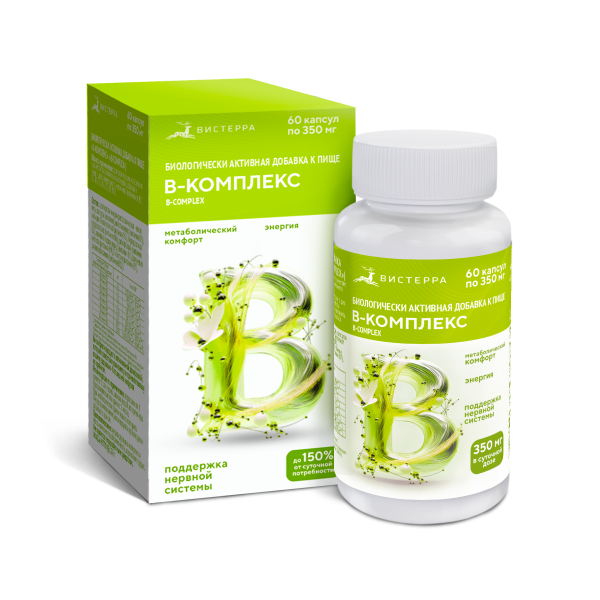 Капсулы витамины В-комплекс БАД, 60 шт. (20 в коробке)