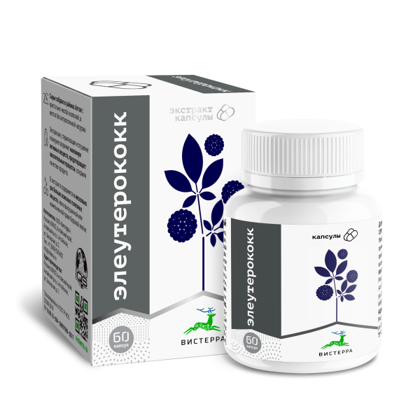 Капсулы экстракт элеутерококка 60 шт. (24 в коробке)