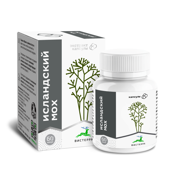 Капсулы экстракт исландского мха 60 шт. (24 в коробке)