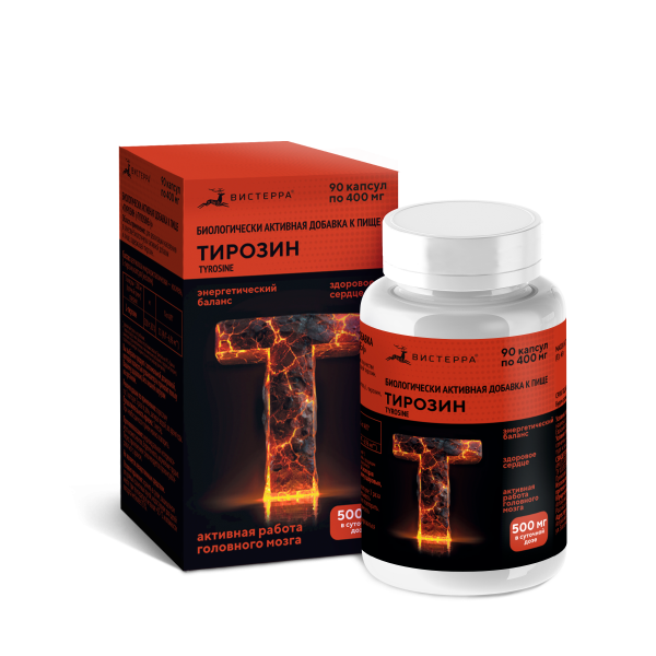 Капсулы Тирозин (Tyrosine) БАД, 90 шт. (12 в коробке)