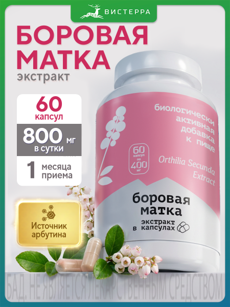 Капсулы экстракт боровой матки БАД, 60 шт. (12 в коробке)